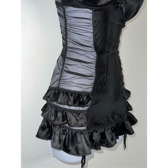Victorias Secret Black w/ Rhinestones 34C Babydoll Gown - Picture 4 of 9